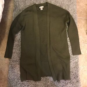 Long green cardigan